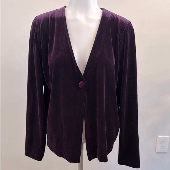 Hillard & Hanson XS Soft Purple Velvet Single Button Relaxed Fit Blazer - Picture 1 of 9